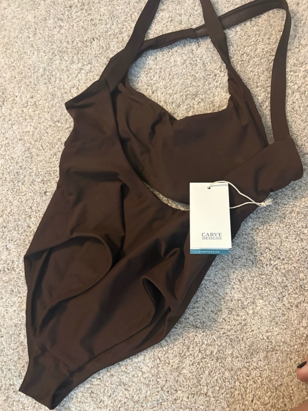 Carve Designs Brown Halter One-Piece Swimsuit